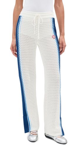 Casablanca Casablanca Mesh Stripe Trousers White/ Blue