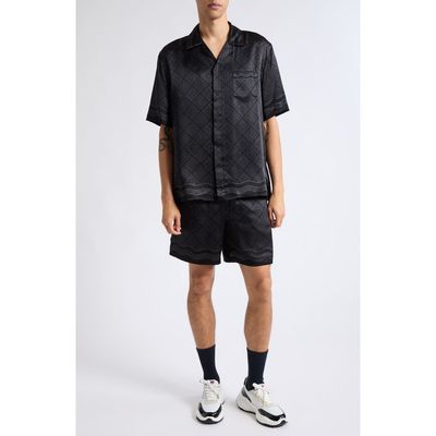 Casablanca Casablanca Monogram Print Silk Shorts