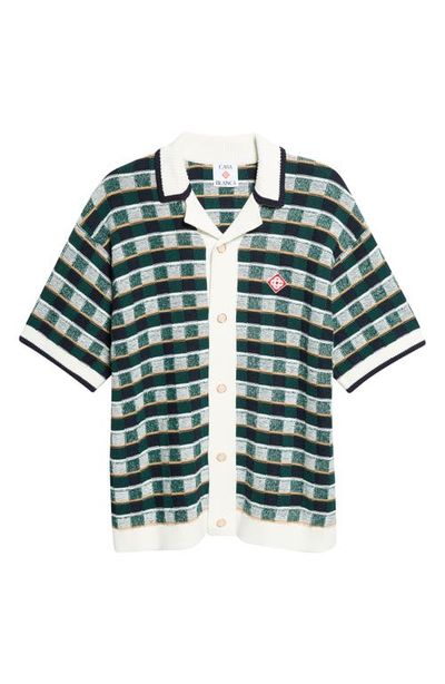 Casablanca Casablanca Mosaic Check Cotton Jacquard Sweater 