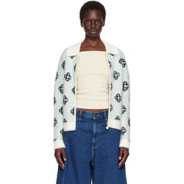 Casablanca Casablanca Multicolor Mohair Monogram Zip Cardigan