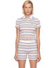 Casablanca Casablanca Multicolor Striped Shirred Short Sleeve Polo - 1