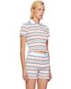 Casablanca Casablanca Multicolor Striped Shirred Short Sleeve Polo - 2
