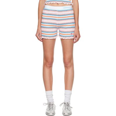 Casablanca Casablanca Multicolor Striped Shirred Shorts