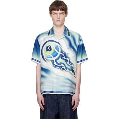 Casablanca Casablanca Multicolor 'The Art Of The Serve' Short Sleeve Silk Shirt