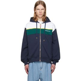 Casablanca Casablanca Navy Panelled Zip Up Hoodie