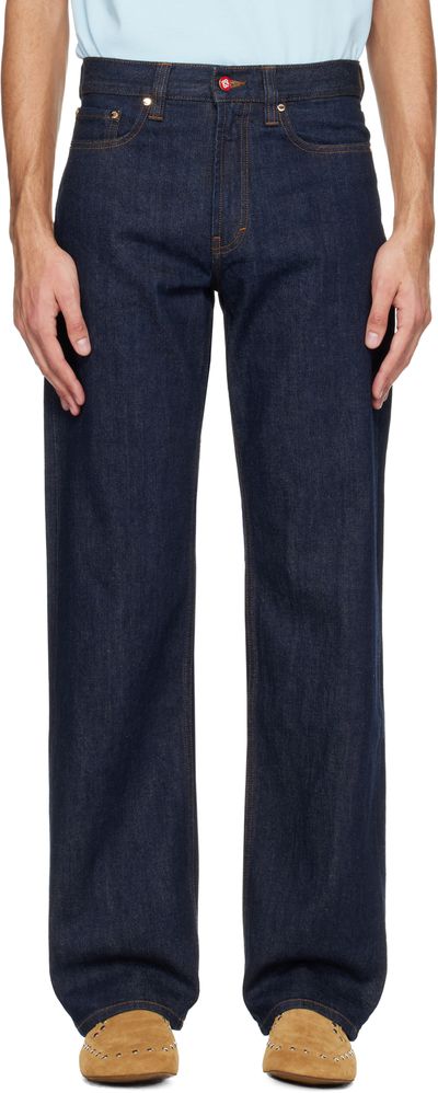 Casablanca Casablanca Navy Selvedge Embroidered Laurel Jeans