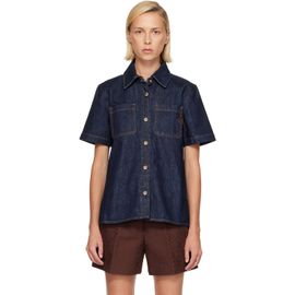 Casablanca Casablanca Navy Short Sleeve Denim Shirt