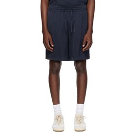 Casablanca Casablanca Navy Viscose Monogram Shorts