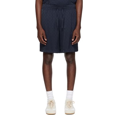 Casablanca Casablanca Navy Viscose Monogram Shorts