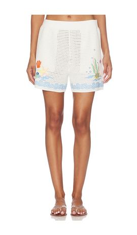 Casablanca Casablanca Oasis Crochet Beach Shorts