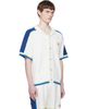 Casablanca Casablanca Off-White & Blue Short Sleeve Crochet Shirt - 2
