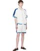 Casablanca Casablanca Off-White & Blue Short Sleeve Crochet Shirt - 4