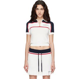 Casablanca Casablanca Off-White & Navy Knit Tennis Short Sleeve Polo