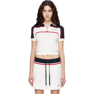 Casablanca Casablanca Off-White & Navy Knit Tennis Short Sleeve Polo