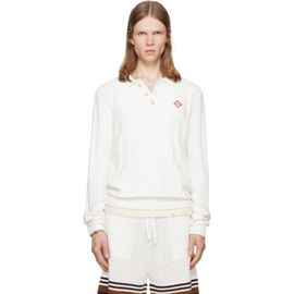 Casablanca Casablanca Off-White Boucle Long Sleeve Polo