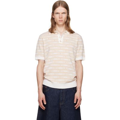 Casablanca Casablanca Off-White Knit Logo Short Sleeve Polo