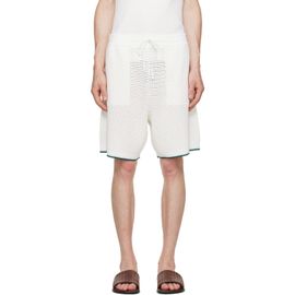 Casablanca Casablanca Off-White Palm Tree Emblem Crochet Shorts