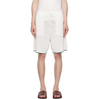 Casablanca Casablanca Off-White Palm Tree Emblem Crochet Shorts