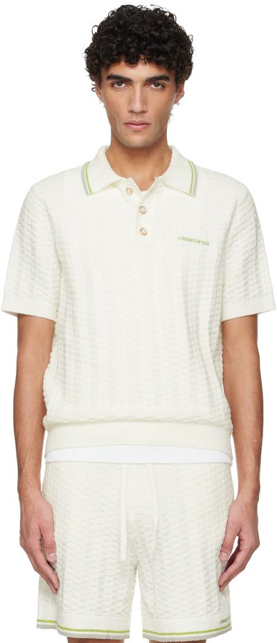 Casablanca Casablanca Off-White Tennis Boucle Polo