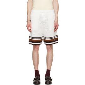 Casablanca Casablanca Off-White Tennis Stripe Crochet Shorts