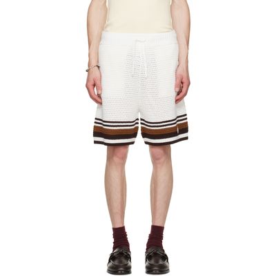 Casablanca Casablanca Off-White Tennis Stripe Crochet Shorts