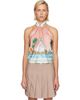 Casablanca Casablanca Pink & Blue Scarf Top - 1