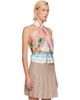 Casablanca Casablanca Pink & Blue Scarf Top - 2