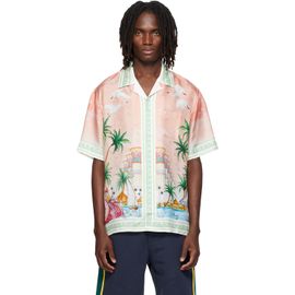 Casablanca Casablanca Pink Ethereal Short Sleeve Silk Shirt