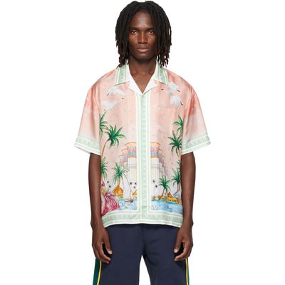 Casablanca Casablanca Pink Ethereal Short Sleeve Silk Shirt