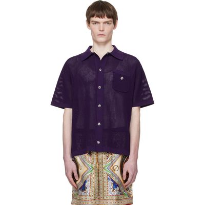 Casablanca Casablanca Purple Short Sleeve Mesh Shirt