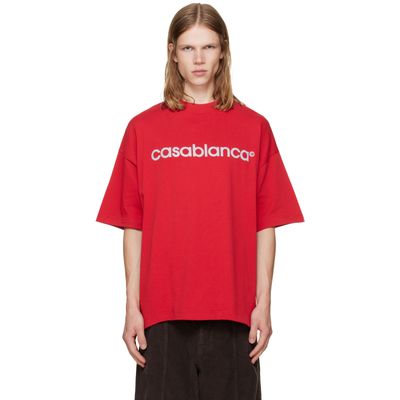 Casablanca Casablanca Red Reflective Logo Oversized T-shirt