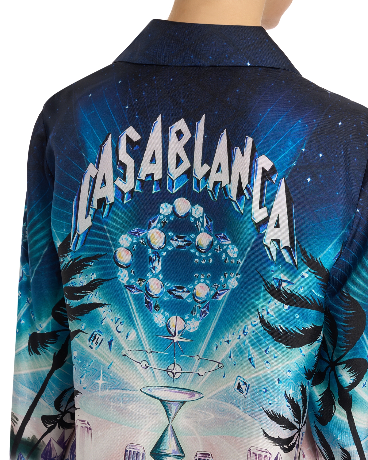 Casablanca - Silk Cuban Collar Long Sleeve Shirt