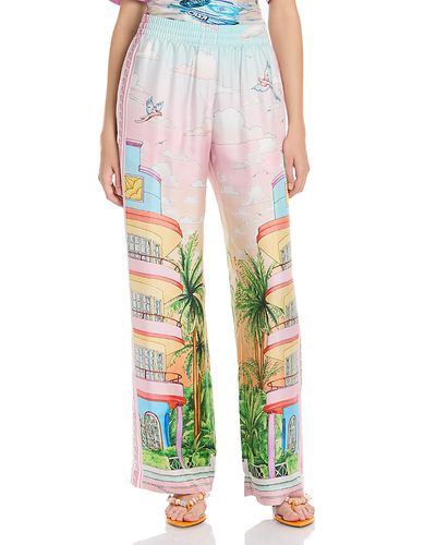 Casablanca Casablanca Silk Smocked Waist Trousers