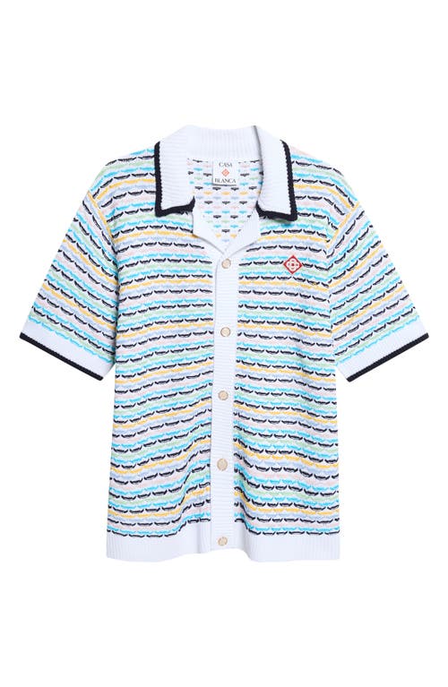 Casablanca Casablanca Stripe Cotton Reverse Jacquard Sweater 