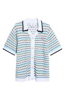 Casablanca Casablanca Stripe Cotton Reverse Jacquard Sweater 