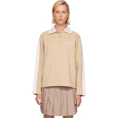 Casablanca Casablanca Tan Punto Polo Collared Sweatshirt