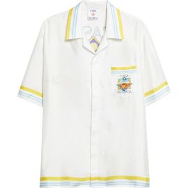 Casablanca Casablanca Tennis Landscape Print Silk Twill Camp Shirt 