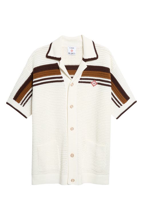 Casablanca Casablanca Tennis Stripe Cotton Open Stitch Sweater 