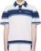 Casablanca Casablanca White & Blue Striped Mesh Short Sleeve Polo - 1
