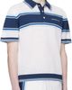 Casablanca Casablanca White & Blue Striped Mesh Short Sleeve Polo - 2