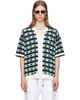 Casablanca Casablanca White & Green Crochet Mosaic Short Sleeve Shirt - 1