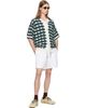 Casablanca Casablanca White & Green Crochet Mosaic Short Sleeve Shirt - 4