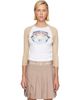 Casablanca Casablanca White & Tan Baseball T-shirt - 1