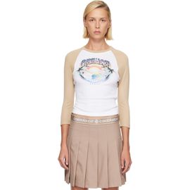Casablanca Casablanca White & Tan Baseball T-shirt