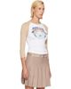 Casablanca Casablanca White & Tan Baseball T-shirt - 2