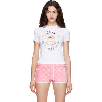 Casablanca Casablanca White 'Casa Way' Ringer Short Sleeve T‑shirt