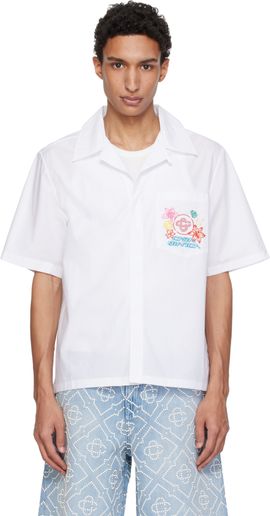 Casablanca Casablanca White Collage D'Icones Graphiques Embroidered Shirt