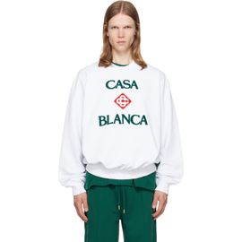 Casablanca Casablanca White Diamond Logo Embroidered Sweatshirt