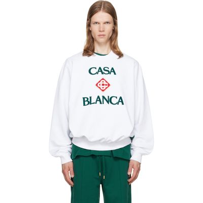 Casablanca Casablanca White Diamond Logo Embroidered Sweatshirt