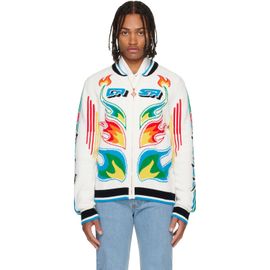 Casablanca Casablanca White Flame Laurel Cotton Knit Casa Club Jacket